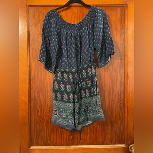 Anthropologie Navy Boho Romper